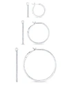Macy's Diamond In Out Hoop Earrings 1 4 1 Ct. T.w In 10k White Gold In White Gold