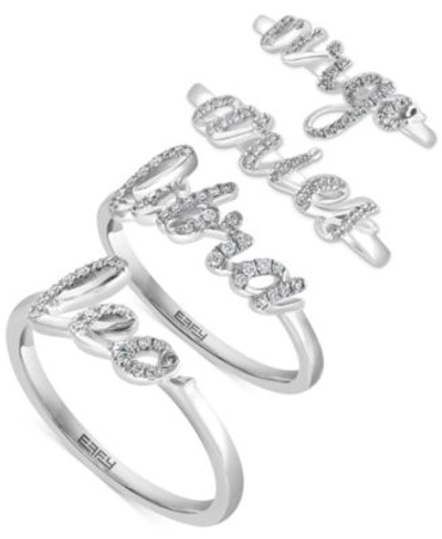 Effy Collection Effy Diamond Zodiac Ring Collection In Sterling Silver