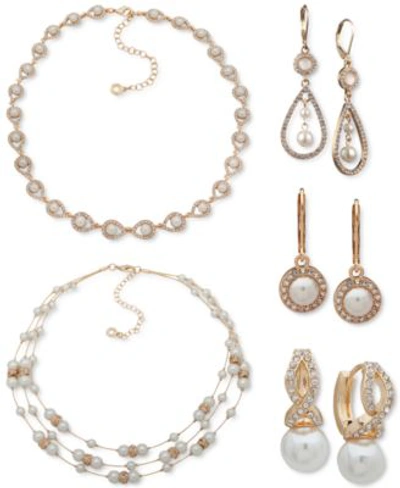 Anne Klein Imitation Pearl Collection In Gold