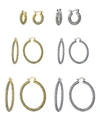 MACY'S CRYSTAL CLICK TOP HOOP EARRINGS IN GOLD OR SILVER PLATE IN 15MM TO 50MM