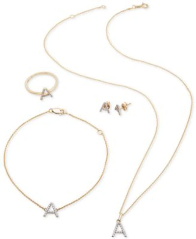 Macy's Diamond Initial Jewelry Collection In 14k Gold In Yellow