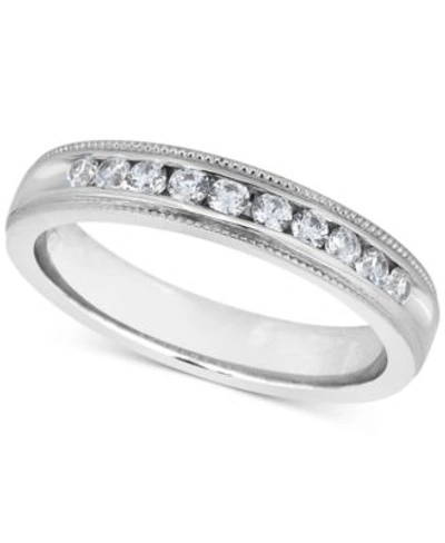 Macy's Diamond Milgrain Anniversary Band Collection In 14k Gold White Gold