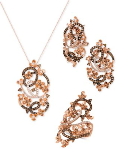Le Vian Crazy Collection Diamond Fancy Scroll Floral Jewelry Collection In Rose Gold