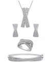 Wrapped In Love Diamond Crossover Jewelry Collection In Sterling Silver Created For Macys In Sterling Silver