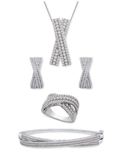 Wrapped In Love Diamond Crossover Jewelry Collection In Sterling Silver Created For Macys