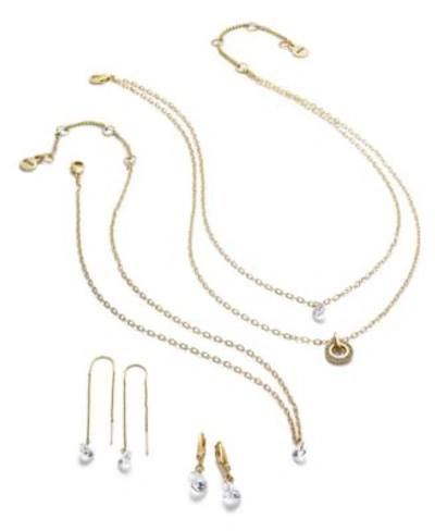 Dkny Gold Tone Crystal Jewelry Separates