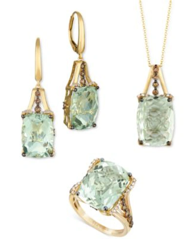 Le Vian Mint Julep Quartz Diamond Drop Earrings Necklace Ring Collection In 14k Gold