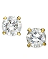 GIANI BERNINI 18K GOLD OVER STERLING SILVER EARRINGS CUBIC ZIRCONIA ROUND STUD EARRINGS 4 8MM