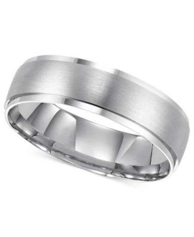 Macy's 14k White Gold Brushed Finish 6mm Wedding Band