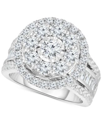 Trumiracle Diamond Cluster Bridal Collection In 10k White Gold