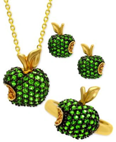 Macy's Tsavorite Yellow Sapphire Bitten Apple Jewelry Collection In 14k Yellow Gold