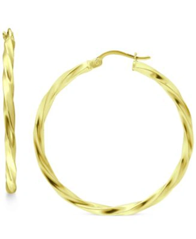Giani Bernini Twist Hoop Earrings In 18k Gold Plated Sterling Silver Or Sterling Silver Created For Macys In Gold Over Silver