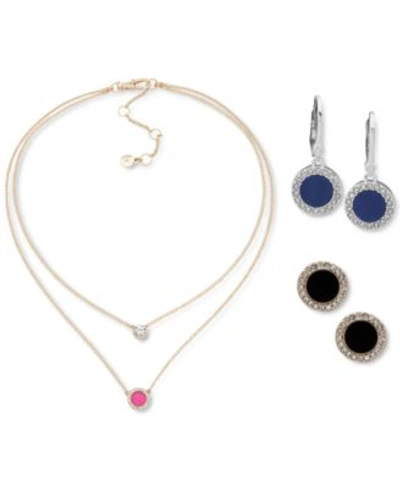 Dkny Color Crystal Jewelry Collection In Black