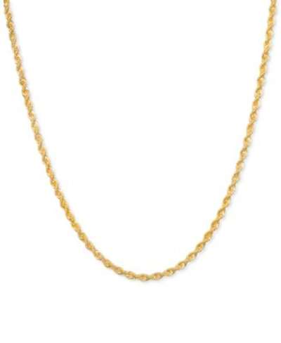 Macy's Sparkle Rope Chain Necklaces 2mm In 14k Gold In Yellow Gold