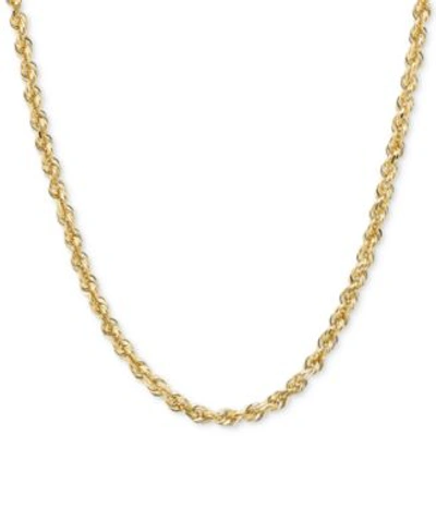 MACY'S 18 22 DIAMOND CUT ROPE CHAIN NECKLACE 2 1 2MM IN 14K GOLD WHITE GOLD OR ROSE GOLD