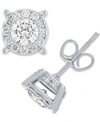 Macy's Diamond Halo Stud 1 2 To 1 1 2 Ct. T.w. Earrings In 14k Gold In White Gold