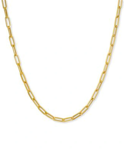 Italian Gold Medium Paperclip Link Chain Necklaces In 14k Gold In Yellow Gold