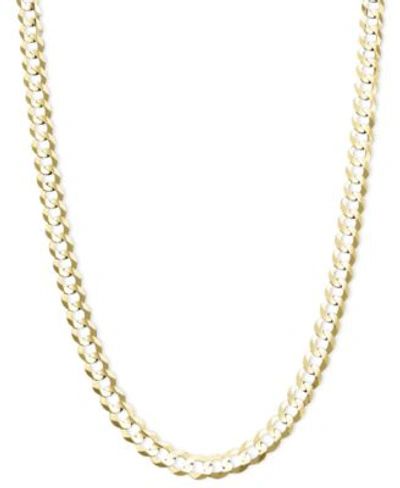 Italian Gold 22" Curb Chain Necklace (4-5/8mm) In Solid 14k Gold