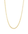 Italian Gold Polished 22" Curb Chain In Solid 10k Yellow Gold In Yellow Gold