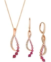 Le Vian Strawberry Layer Cake Drop Earrings Pendant Necklace Collection In 14k Rose Gold In Multi Colored