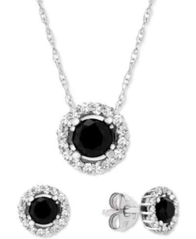 Wrapped In Love Black White Diamond Necklace Earrings Collection In 14k White Gold Created For Macys