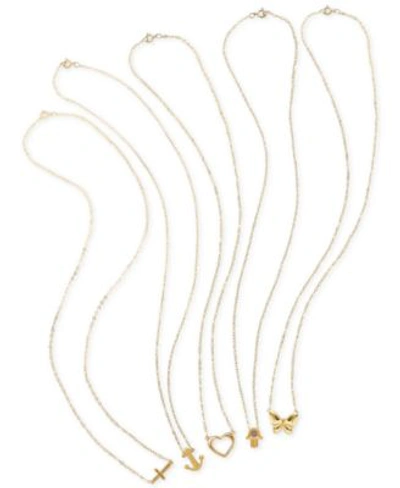Macy's Teeny Tiny Pendant Necklace Collection In 10k Gold In Yellow Gold