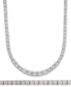 WRAPPED IN LOVE DIAMOND GRADUATED TENNIS BRACELET NECKLACE JEWELRY COLLECTION IN STERLING SILVER CREATED FOR MACYS