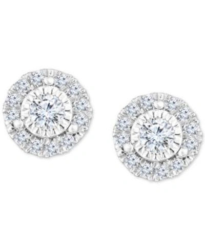 Trumiracle Diamond Halo Stud Earrings 1 2 To 3 4 Ct. T.w. In 14k White Gold