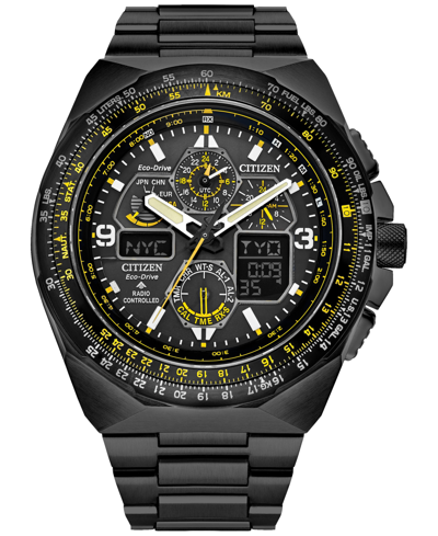 Citizen Eco-drive Men's Chronograph Promaster Air Skyhawk Black-tone Stainless Steel Bracelet Watch 46mm