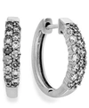 Macy's Diamond Two Row Hoop Earrings In 14k White Gold 1 4 1 2 Ct. T.w. In White Gold