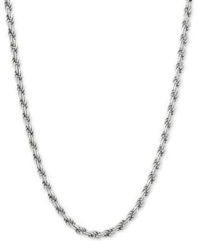 GIANI BERNINI ROPE LINK CHAIN NECKLACE 18 22 IN STERLING SILVER OR 18K GOLD PLATED STERLING SILVER 3 1 5MM