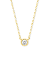 FOREVER GROWN DIAMONDS LAB-CREATED DIAMOND BEZEL SOLTIARE 18" PENDANT NECKLACE (1/5 CT. T.W.) IN 14K GOLD-PLATED STERLING S