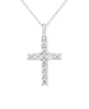 FOREVER GROWN DIAMONDS LAB-CREATED DIAMOND CROSS 18" PENDANT NECKLACE (1/2 CT. T.W.) IN STERLING SILVER OR 14K GOLD-PLATED 