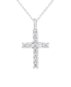 Forever Grown Diamonds Lab-created Diamond Cross 18" Pendant Necklace (1/2 Ct. T.w.) In Sterling Silver Or 14k Gold-plated In Sterling Silver