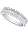 FOREVER GROWN DIAMONDS LAB-CREATED DIAMOND THREE-ROW BAND (3/4 CT. T.W.) IN STERLING SILVER OR 14K GOLD-PLATED STERLING SIL