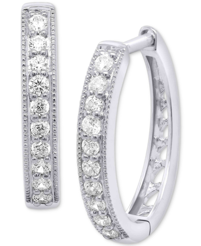 Forever Grown Diamonds Lab-created Diamond Small Hoop Earrings (1/2 Ct. T.w.) In Sterling Silver