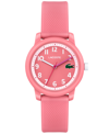 Lacoste Kids L.12.12 Pink Silicone Strap Watch 32mm In Pink