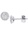 FOREVER GROWN DIAMONDS LAB-CREATED DIAMOND CLUSTER BEAD FRAME STUD EARRINGS (1/4 CT. T.W.) IN STERLING SILVER