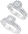 MACY'S HALO BRIDAL SET COLLECTION 1 CT. T.W.