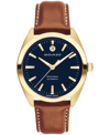 MOVADO MEN'S HERITAGE DATRON SWISS AUTOMATIC COGNAC GENUINE LEATHER STRAP WATCH 40MM