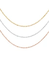 Italian Gold 14k Gold 14k White Gold 14k Rose Gold Necklaces 16 20 Perfectina Chain In White Gold