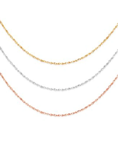 Italian Gold 14k Gold 14k White Gold 14k Rose Gold Necklaces 16 20 Perfectina Chain In Yellow Gold