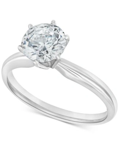 Macy's Diamond Solitaire Engagement Ring Collection In 14k White Gold