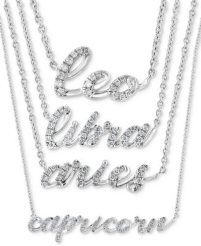 Effy Collection Effy Diamond Zodiac Necklace Collection In Sterling Silver