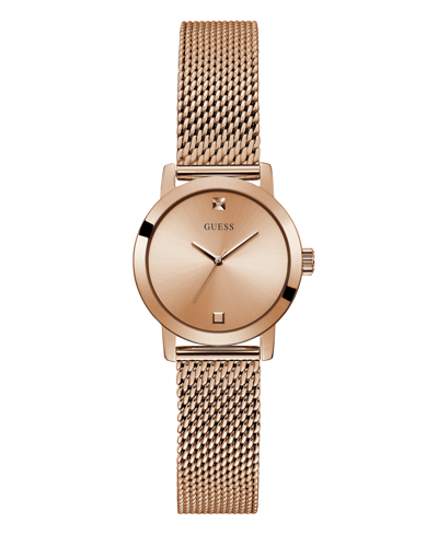 Guess Women's Rose Gold-tone Mesh Bracelet Watch 25mm