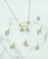 WRAPPED DIAMOND SAFETY PIN NECKLACE CHARM COLLECTION IN 10K GOLD CREATED FOR MACYS