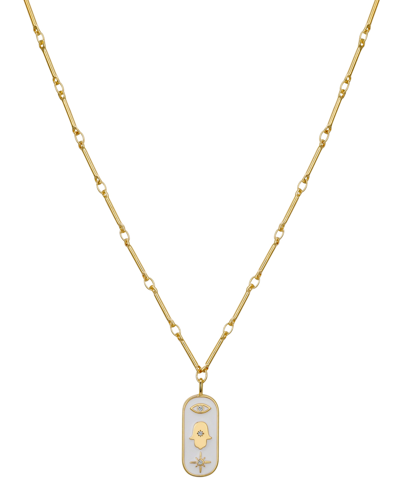 Unwritten Gold Flash-plated Evil Eye. Hamsa, Star Pendant Necklace In Gold Flash Plated