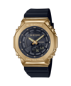 G-SHOCK UNISEX GOLD-TONE AND BLACK RESIN STRAP WATCH 40.4MM GMS2100GB-1A