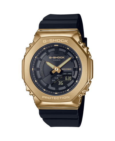 G-shock Unisex Gold-tone And Black Resin Strap Watch 40.4mm Gms2100gb-1a In Black And Gold-tone