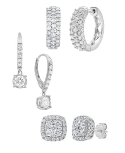 Macy's Diamond Earring Collection 1 Ct. T.w. In 14k White Gold